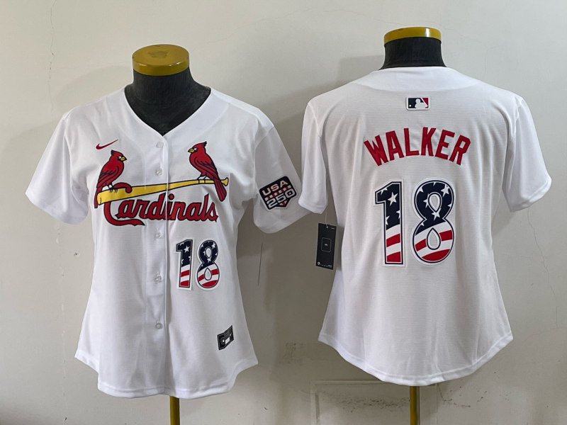 women 2026 St.Louis Cardinals #18 Walker white Nike MLB Jersey 0727002->washington nationals->MLB Jersey